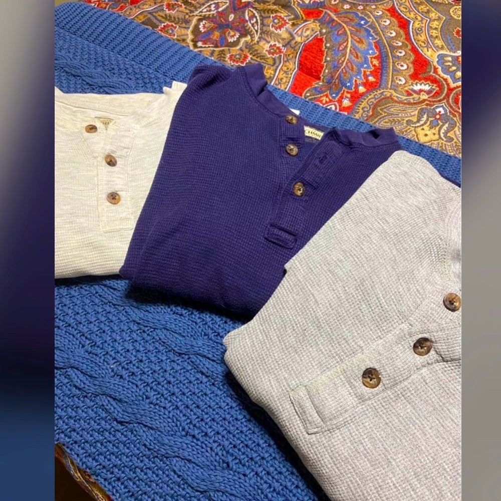 3 Men’s thermal waffle tops 2XL